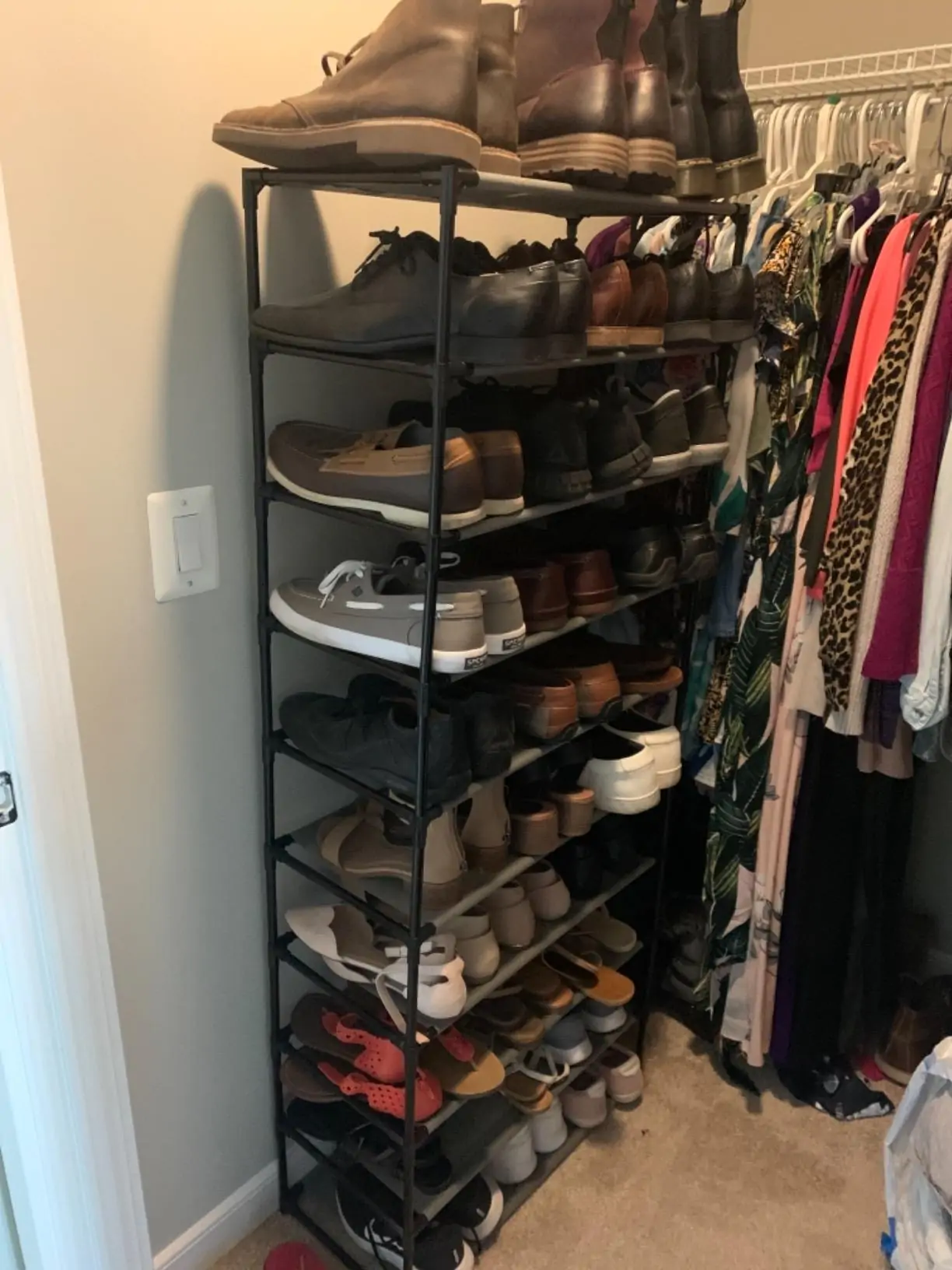 Ten-Tier Closet Tower with Sturdy Metal Frame