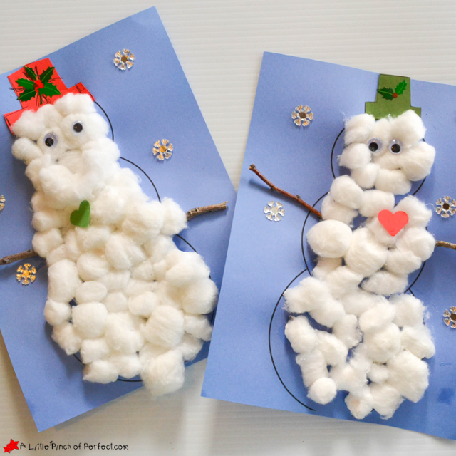 Cotton Ball Snowman Craft