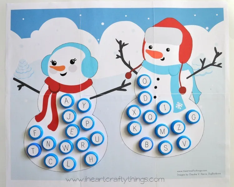 Alphabet Snowman Match – Capital and Lowercase Letters