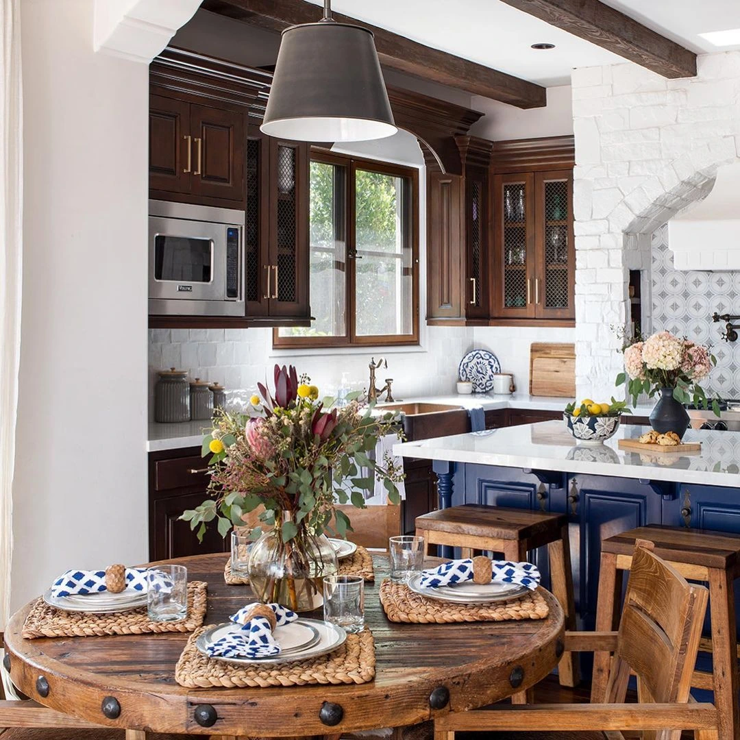 Dark Wood and Bold Blue in Spanish Style