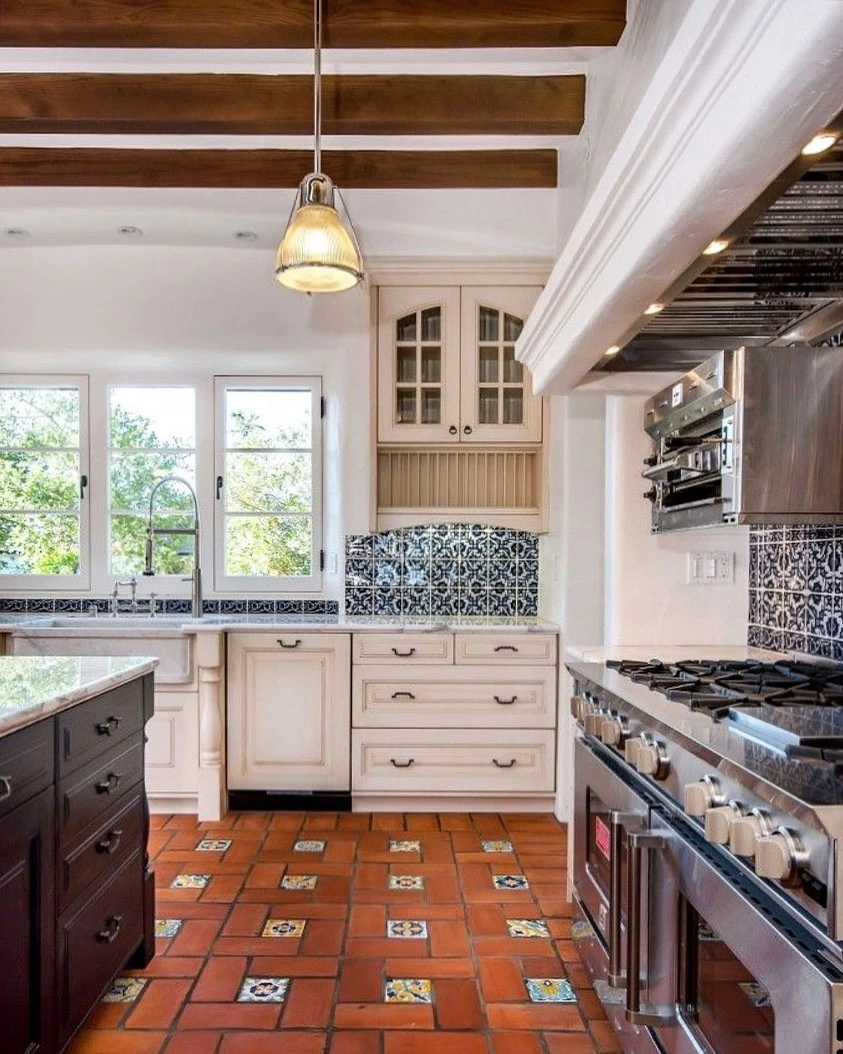 Classic Spanish Kitchen with Terracotta Flooring