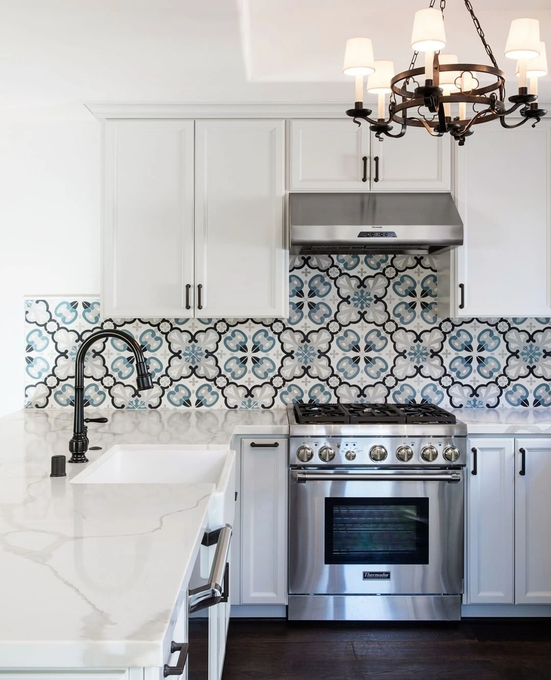 Elegant Spanish Kitchen with Bold Patterns