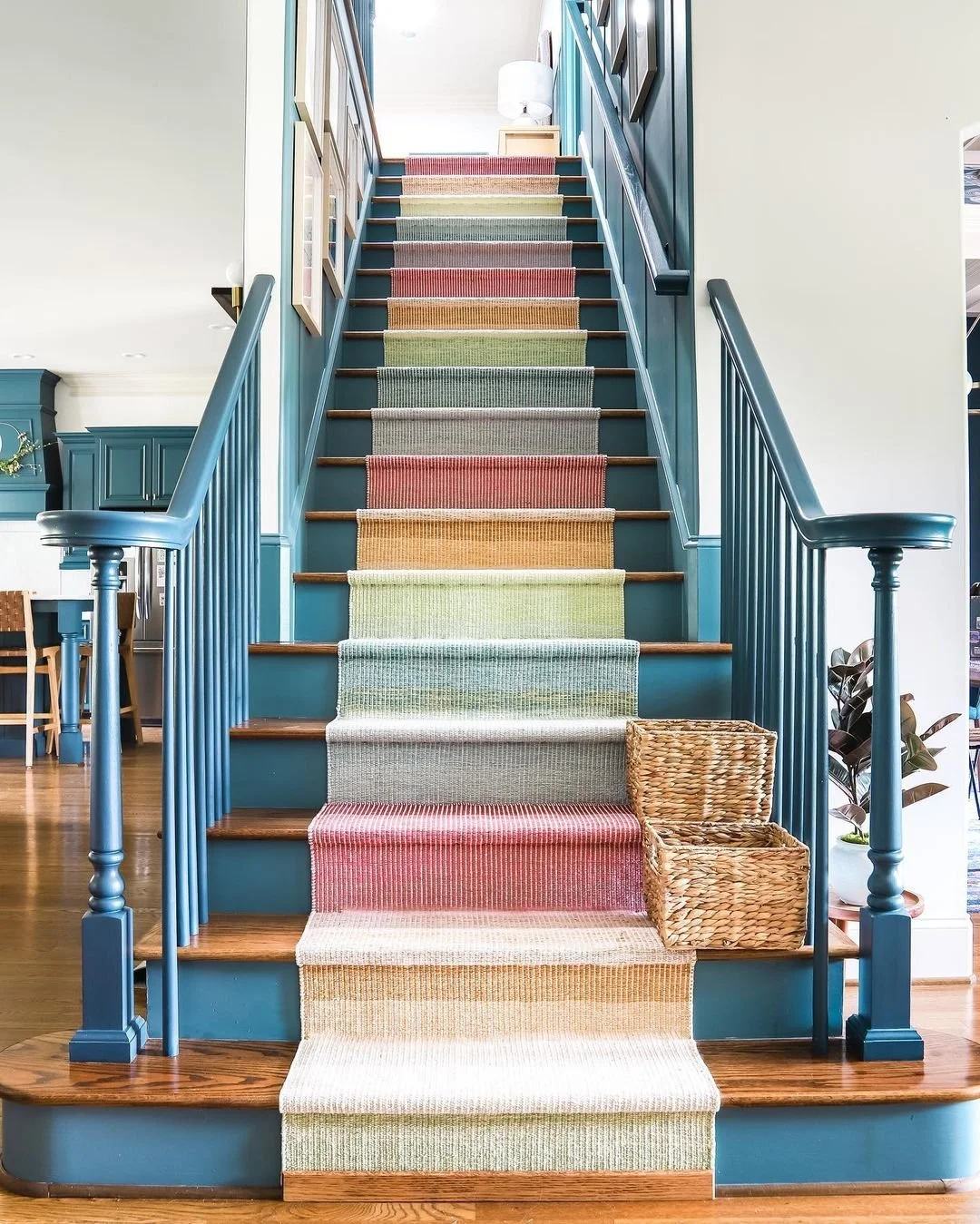 Rainbow Striped Stair Runner