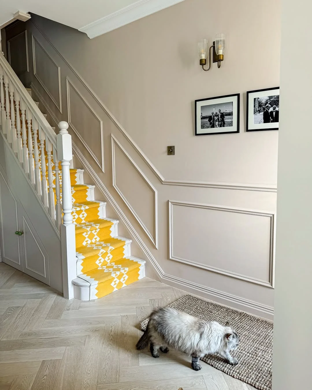 Bright Geometric Stair Runner