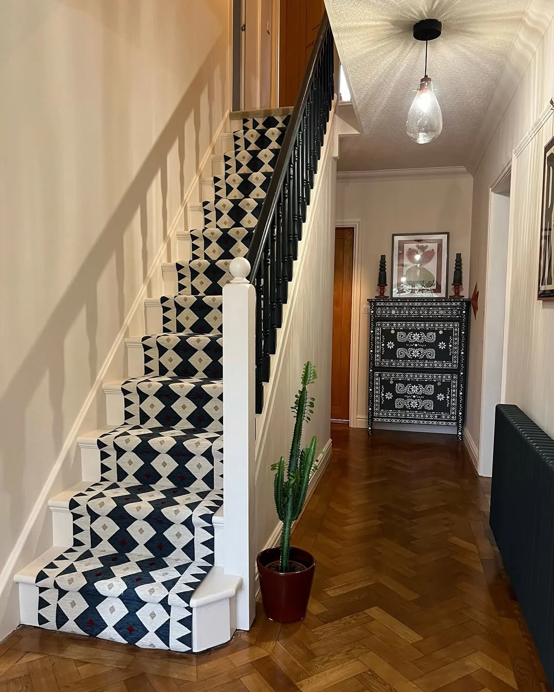 Modern Geometric Stair Runner