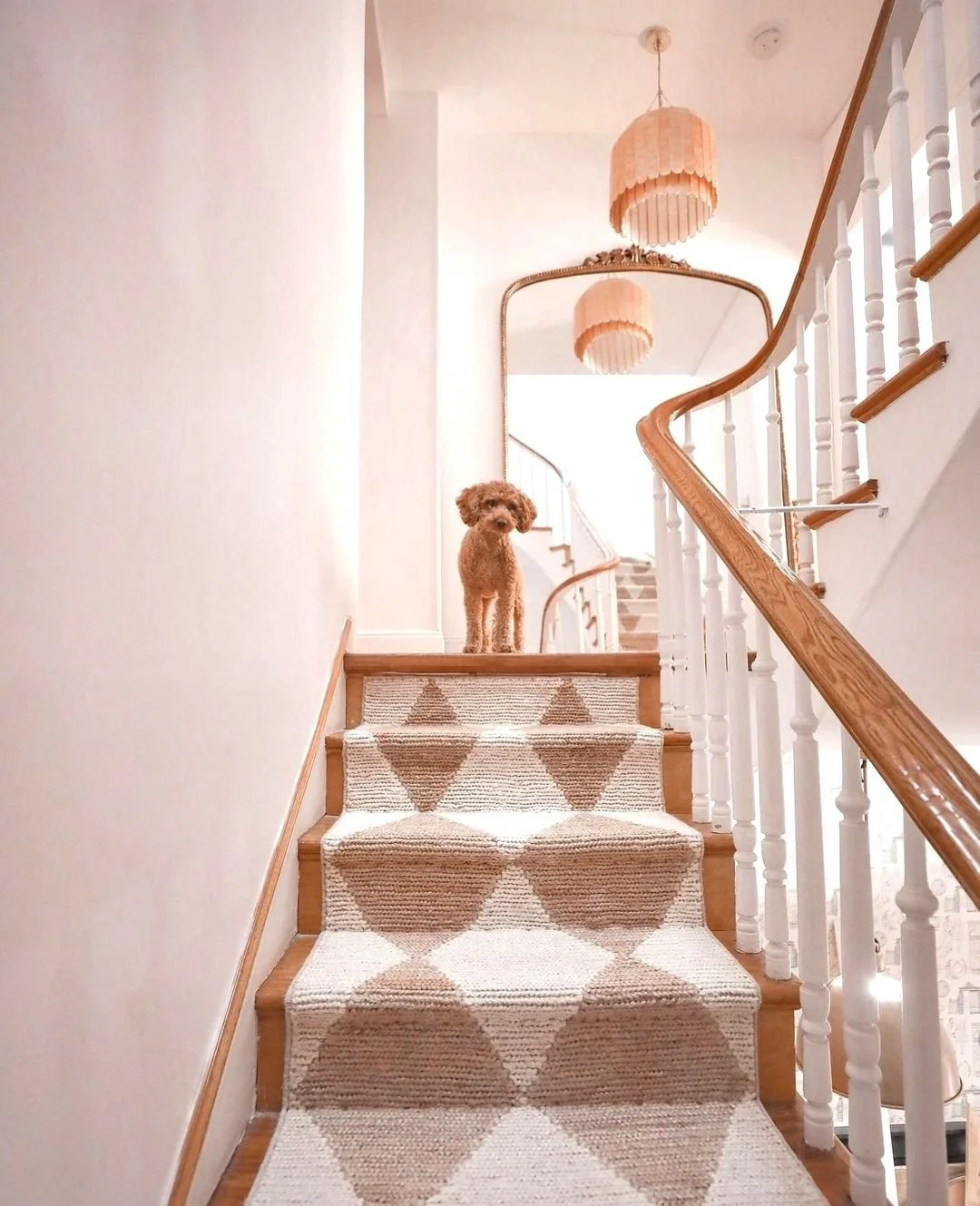 Neutral Geometric Stair Runner