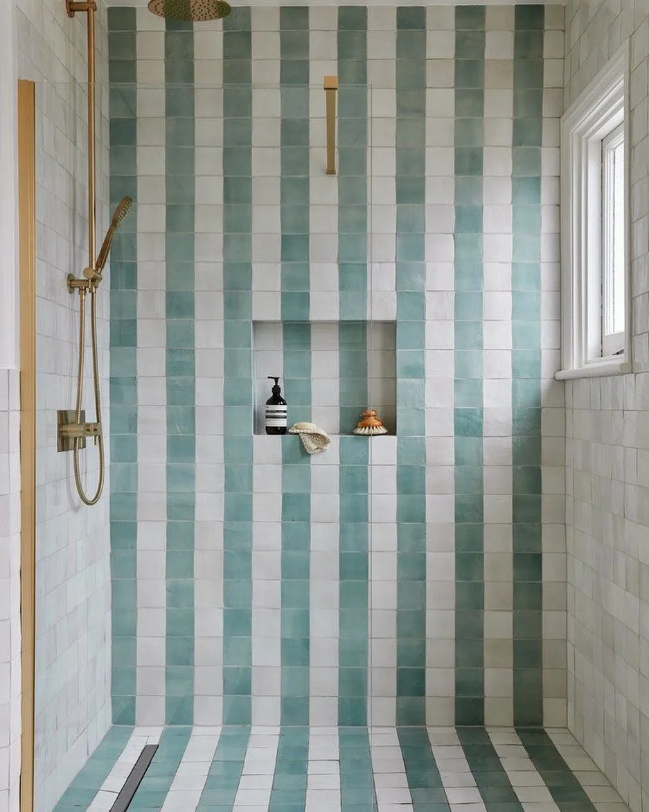 Striking Green Subway Tile Shower