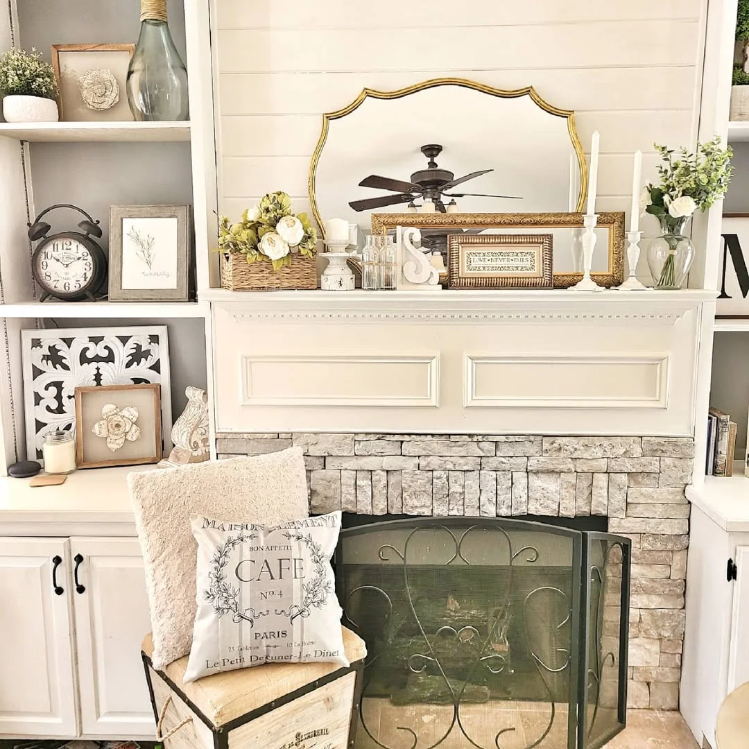 Charming Farmhouse Summer Mantel