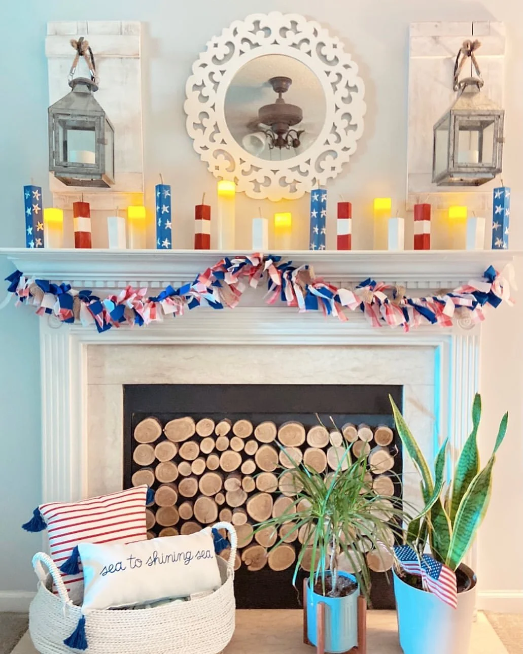 Patriotic 4th of July Mantel