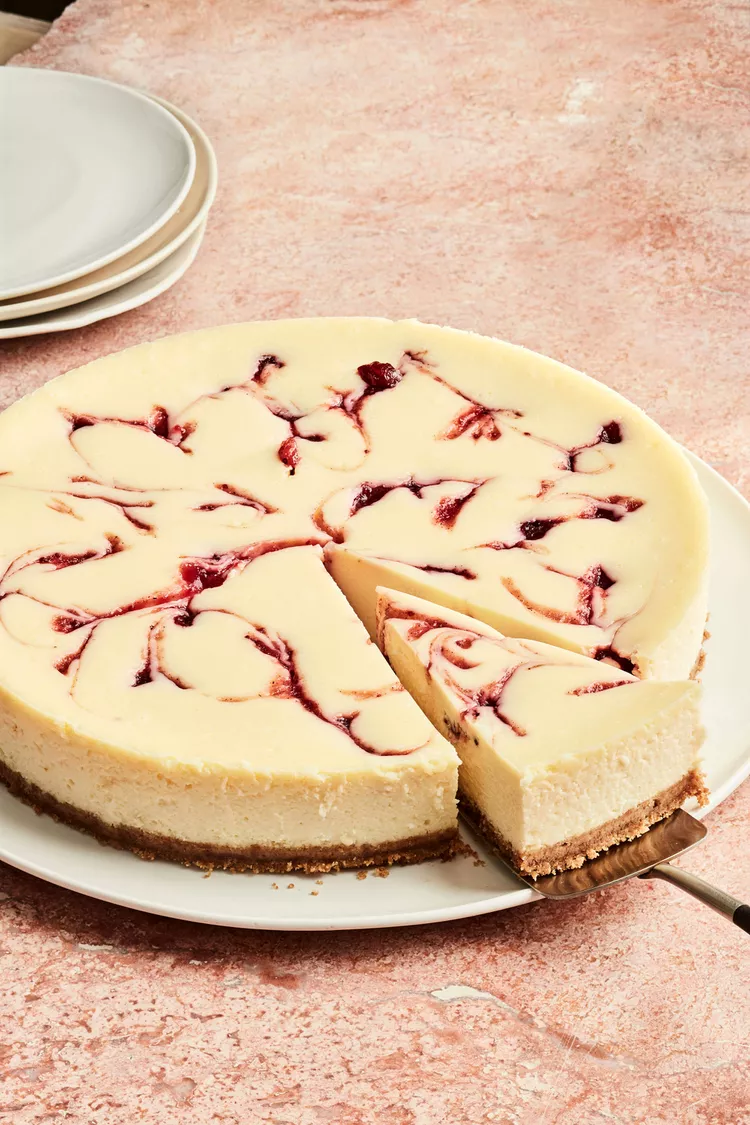 Cranberry Swirl Cheesecake