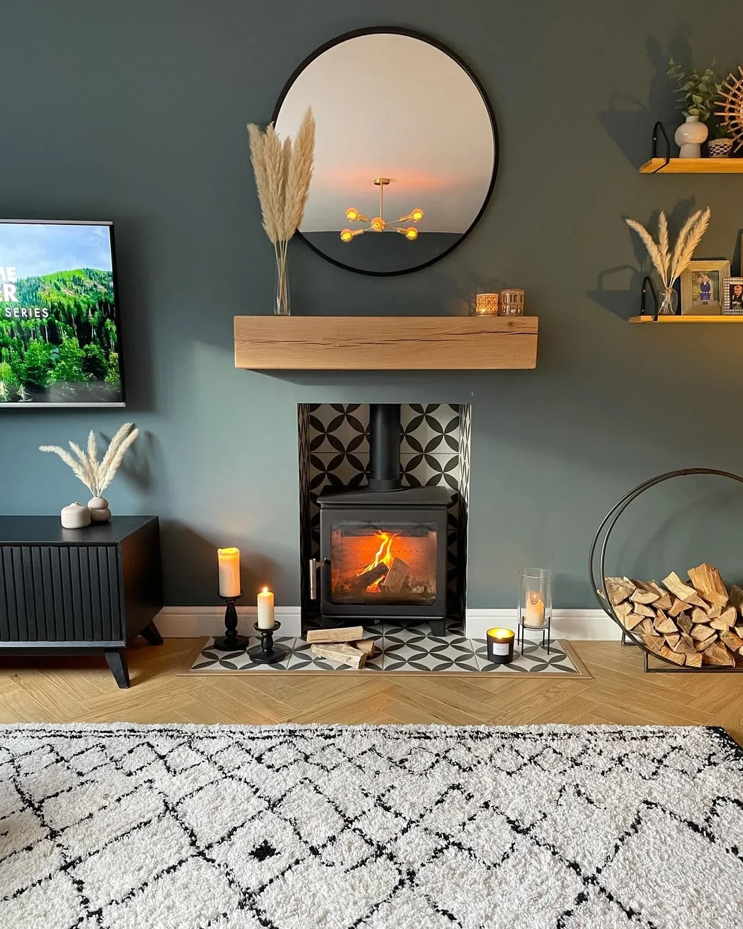 Modern Fireplace with Tiled Hearth