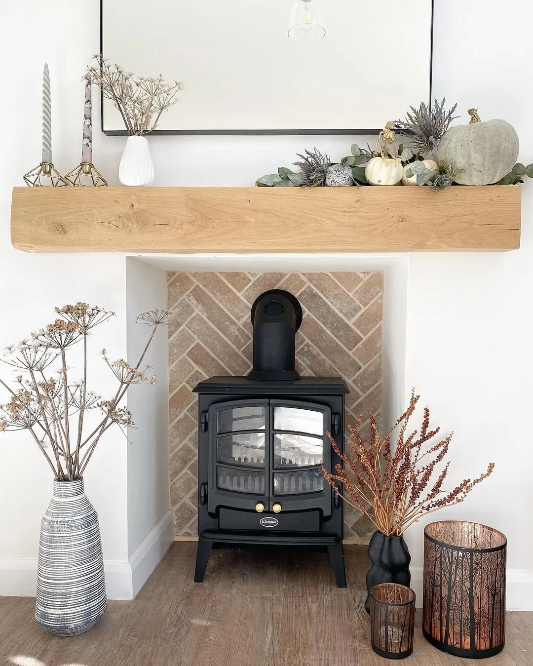 Autumnal Fireplace Decor