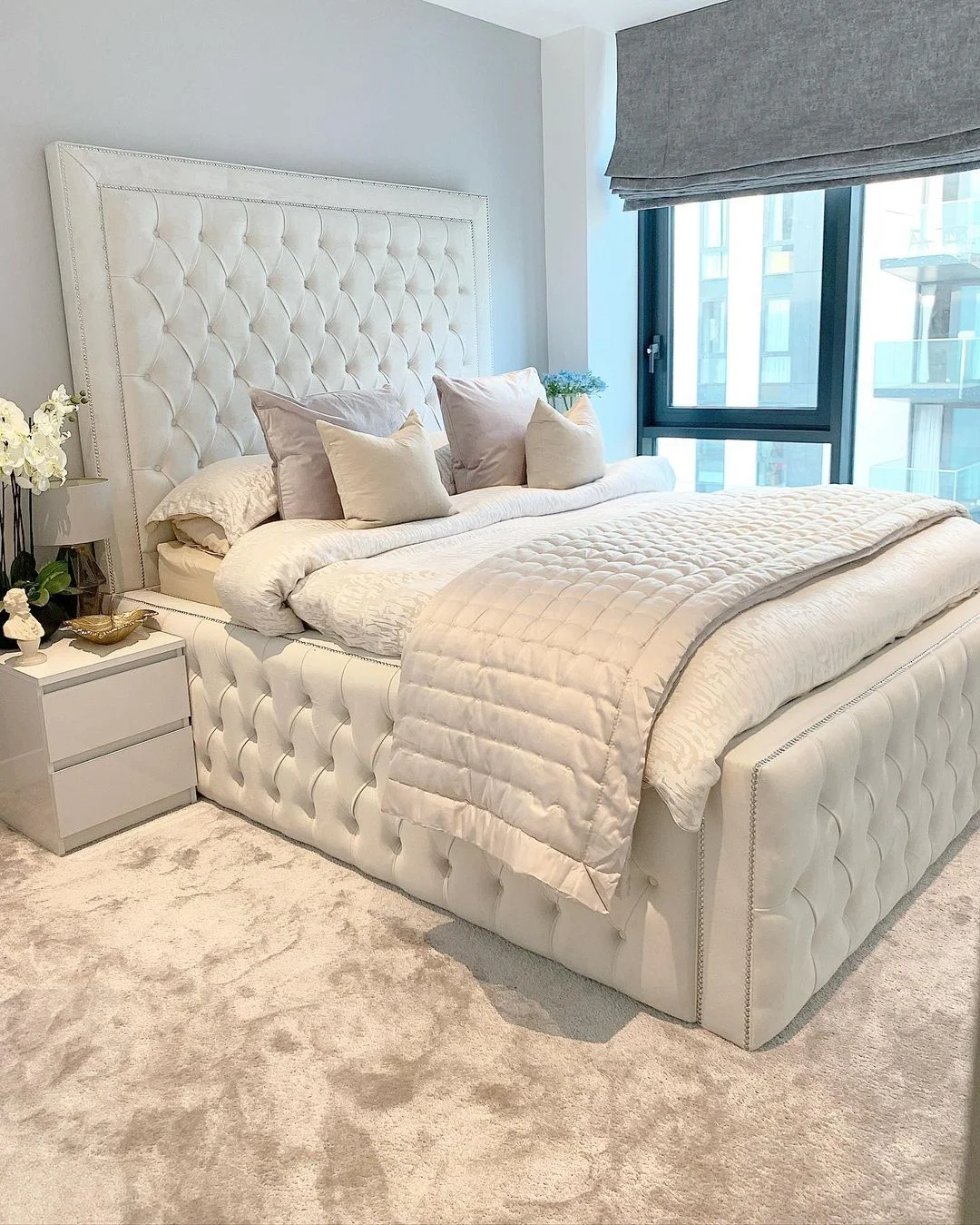 Tufted Headboard Elegance in a Cozy Bedroom