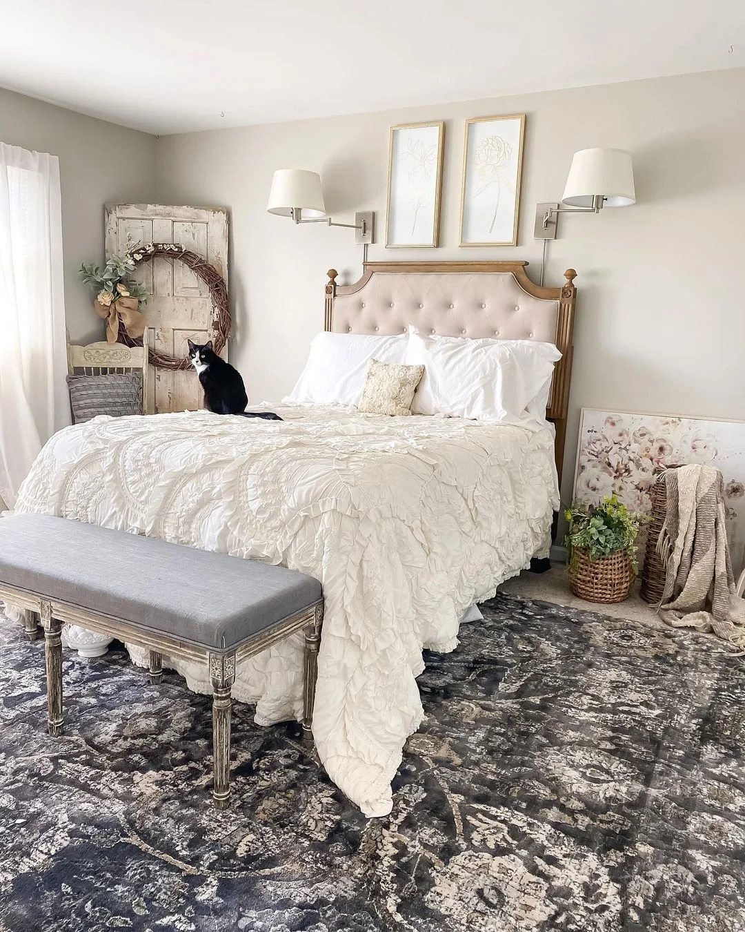 Farmhouse Tufted Headboard Charm