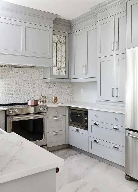 Stylish Gray and Marble for a Modern Kitchen