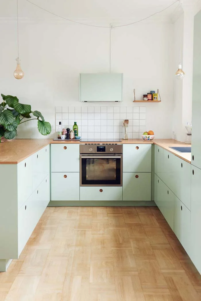 Add a Vintage Twist with Mint Cabinets