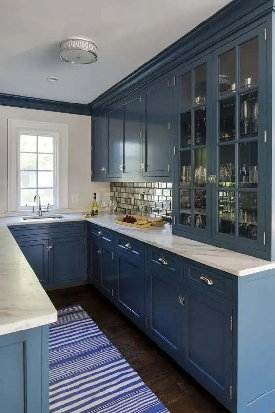 Add Depth to Your Kitchen with Navy Blue Cabinets