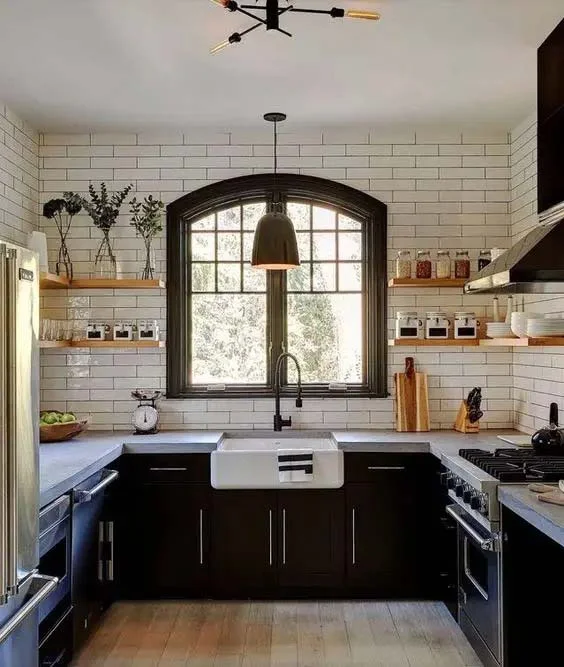 Timeless Black and White in a Rustic Kitchen