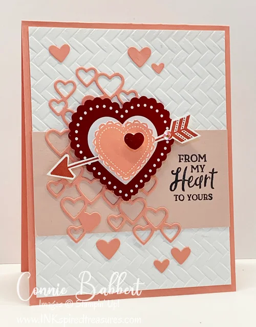 Layered Hearts Valentine&#39;s Card