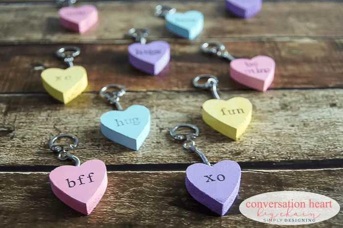 Conversation Heart Key Chain