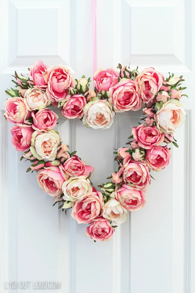 DIY Floral Valentine’s Day Wreath