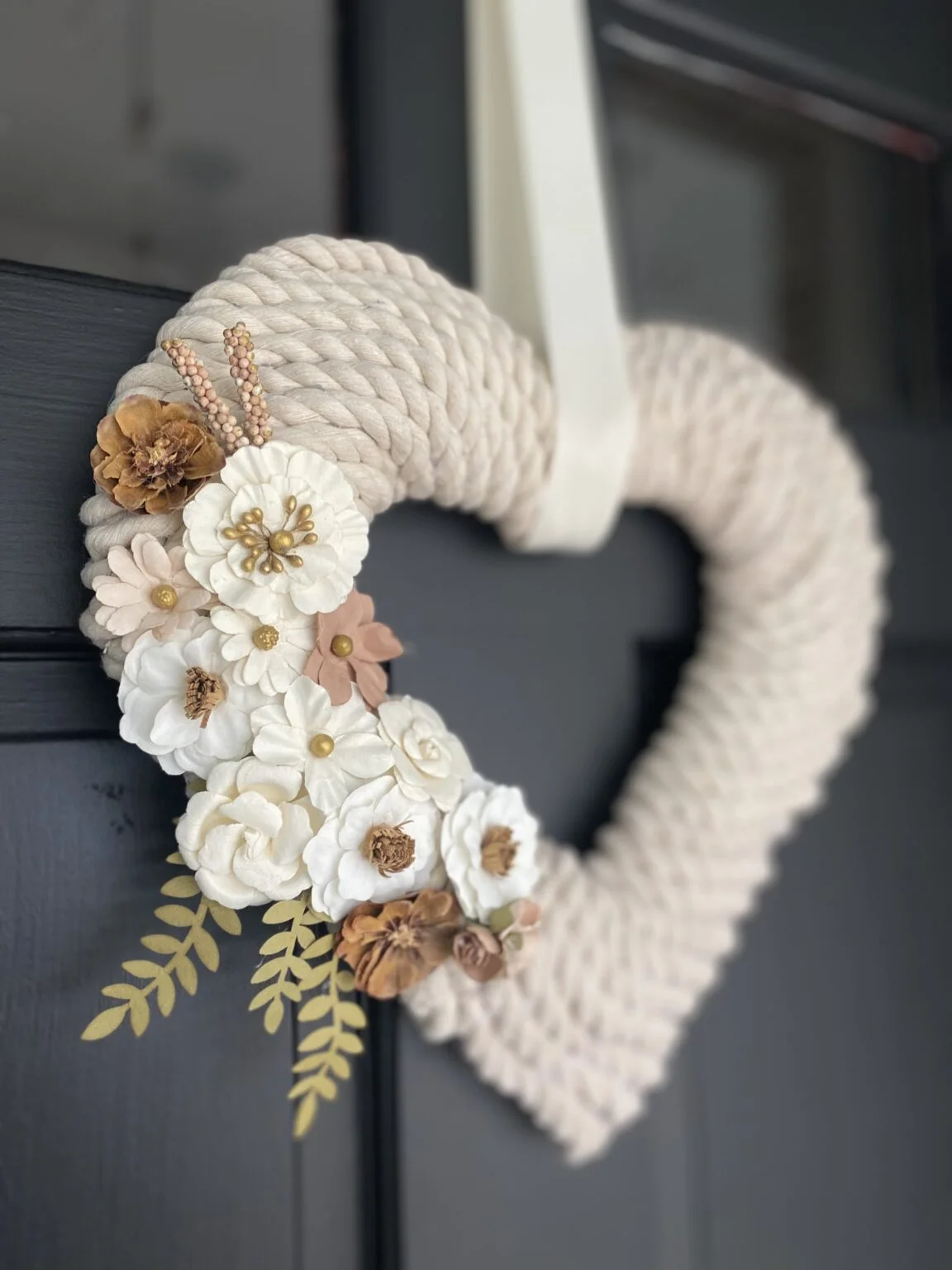 DIY Rope Heart Wreath