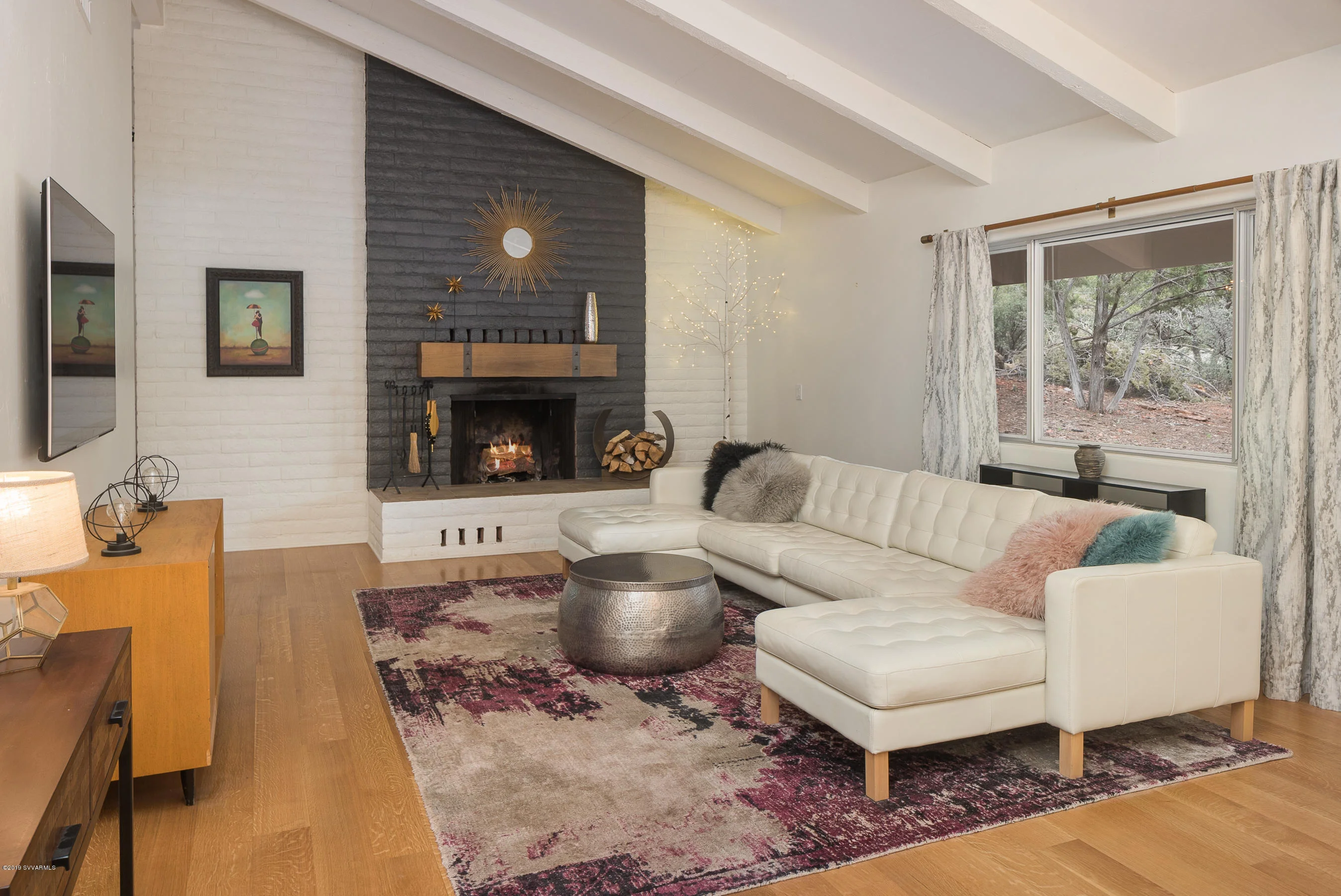 Half Vaulted Mid-Century Modern Living Room