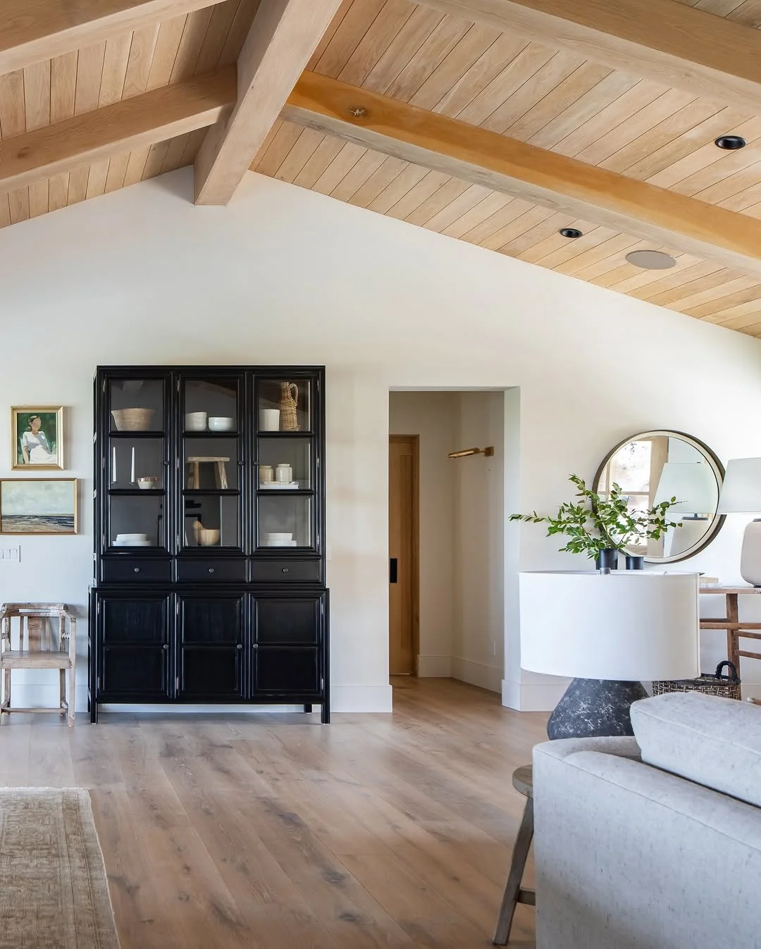 Vaulted Wood Ceiling Living Room