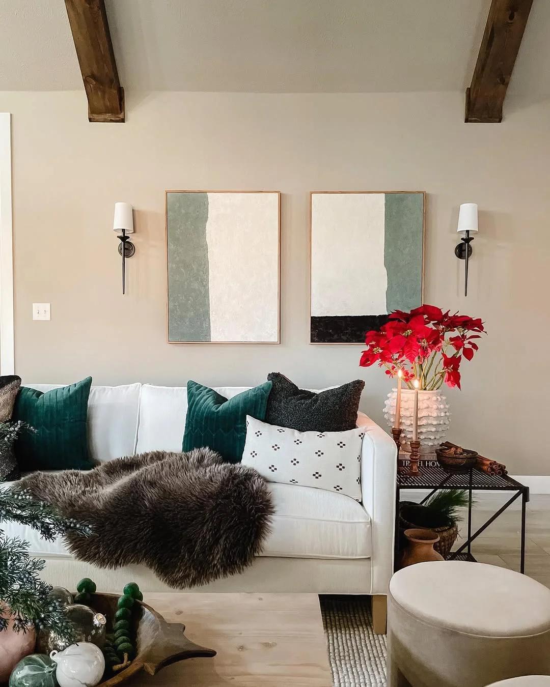 Cozy Living Room with Holiday Touches