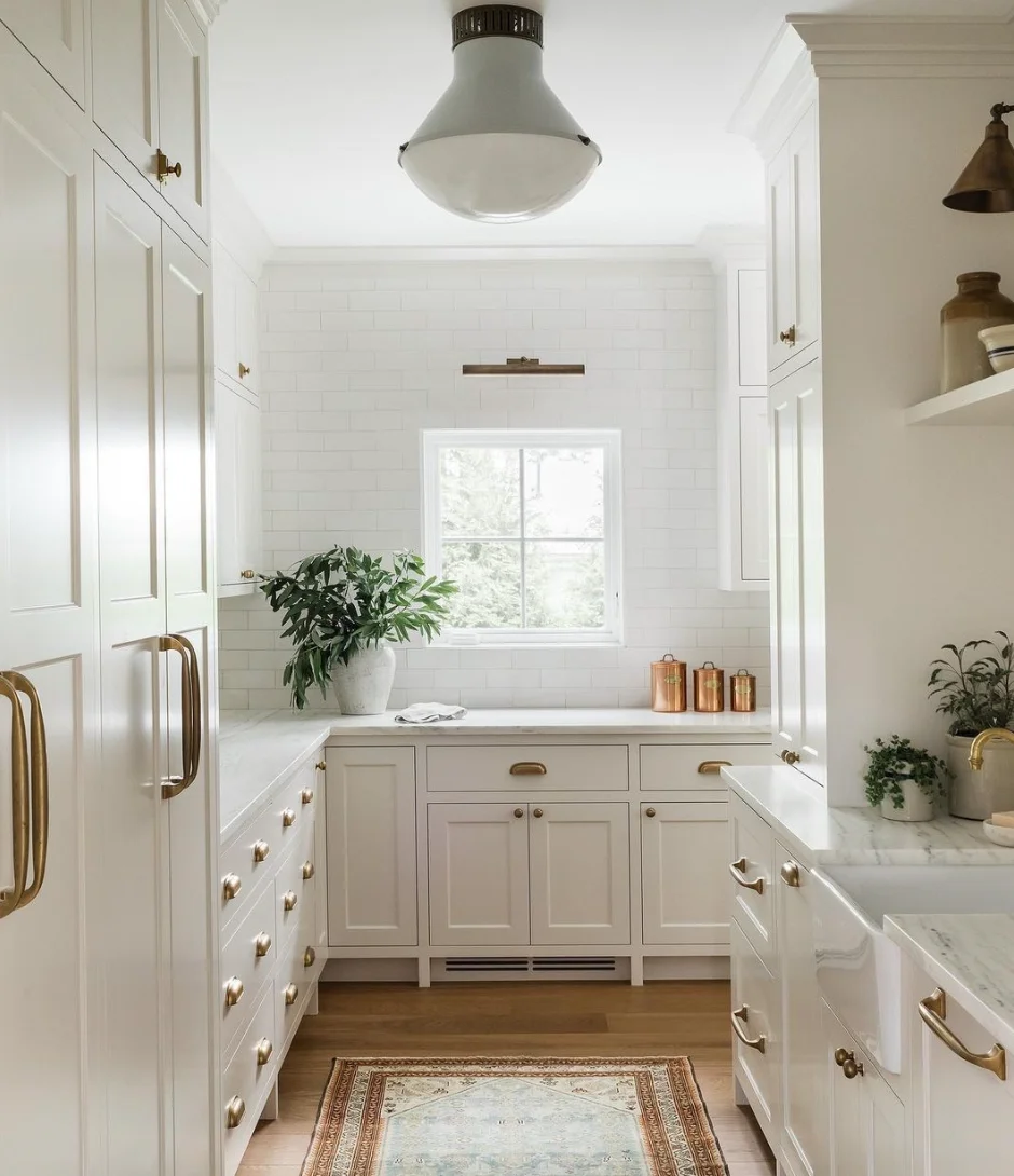 Small Galley Kitchen with Big Gold Impact