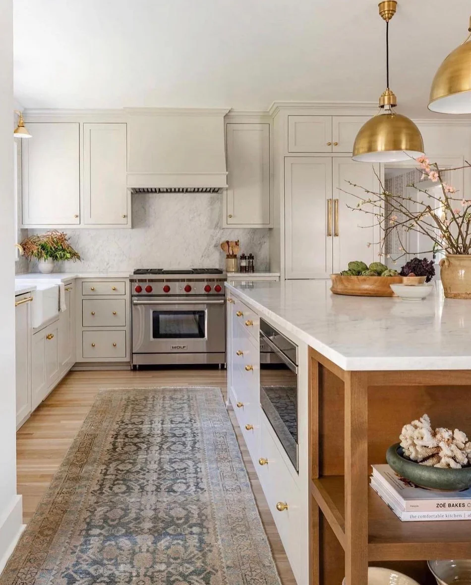 Versatile Beauty: White Cabinets with Gold Hardware