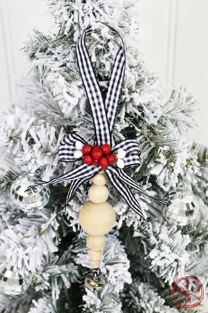 DIY Farmhouse Wood Bead Ornaments