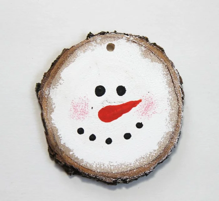 Wood Slice Snowman Ornaments