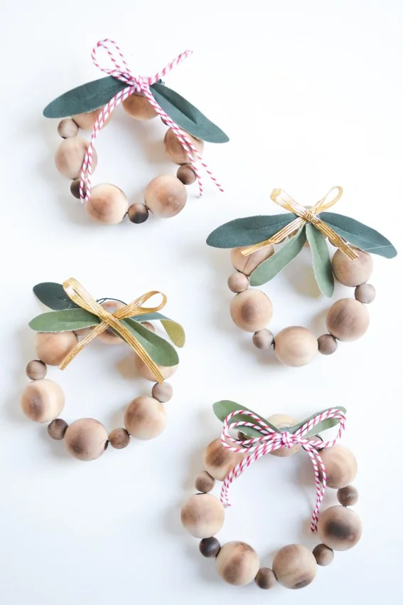 Mini Wood Bead Ornaments