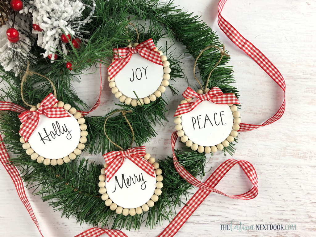 Dollar Tree Farmhouse Christmas Ornaments