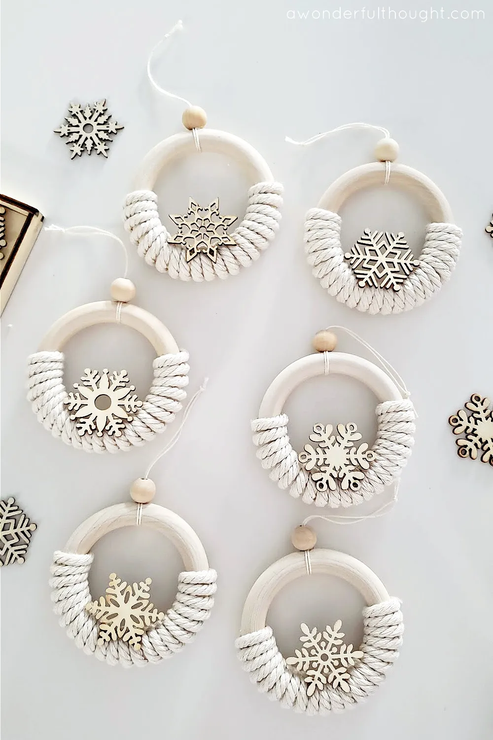 Wood Ring Snowflake Ornaments