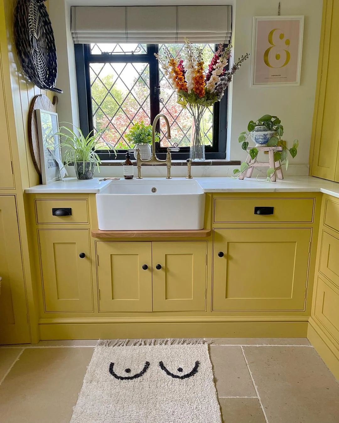 Cozy Yellow Cabinets and a Farmhouse Feel